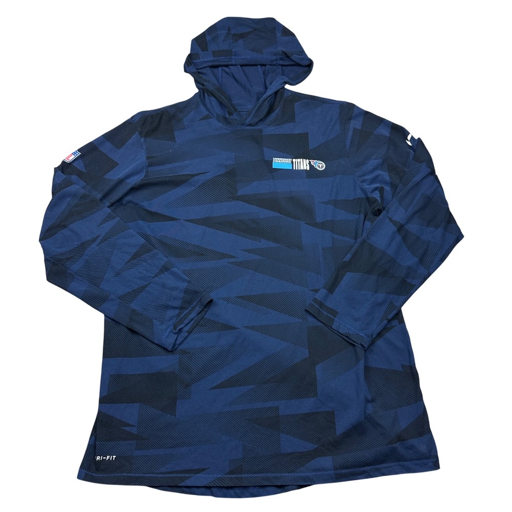 Nike Tennessee Titans NFL Onfield Dri-FIT Hooded Long Sleeve T-Shirt Mens XL